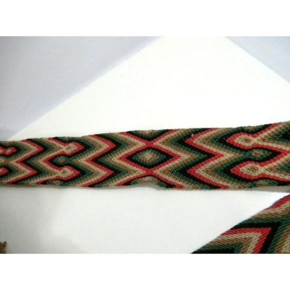 Wayúu Mochila Bag Woven Handbag Bucket with Shoulder Straps Colombian Pink Beige - Picture 3 of 9